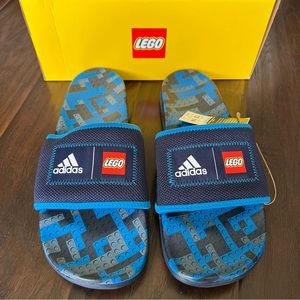 New Adidas Adilette Comfort X Lego Slides Navy Blue Rush Men 13 Women 14 GW0823